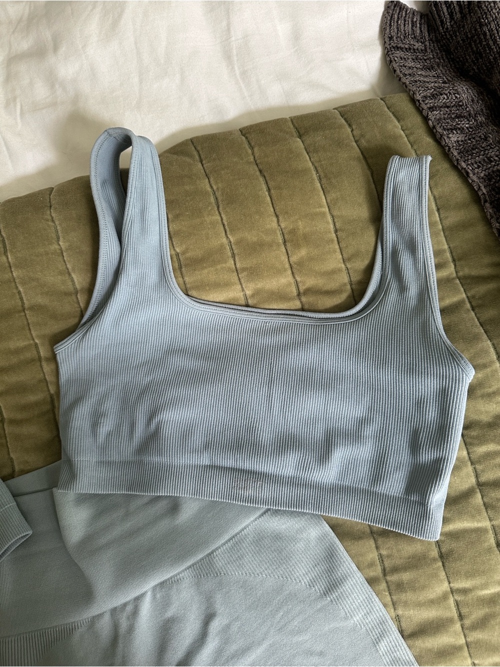 SET Active Seamless Light Blue Ribbed Bra - Picture 3 of 4